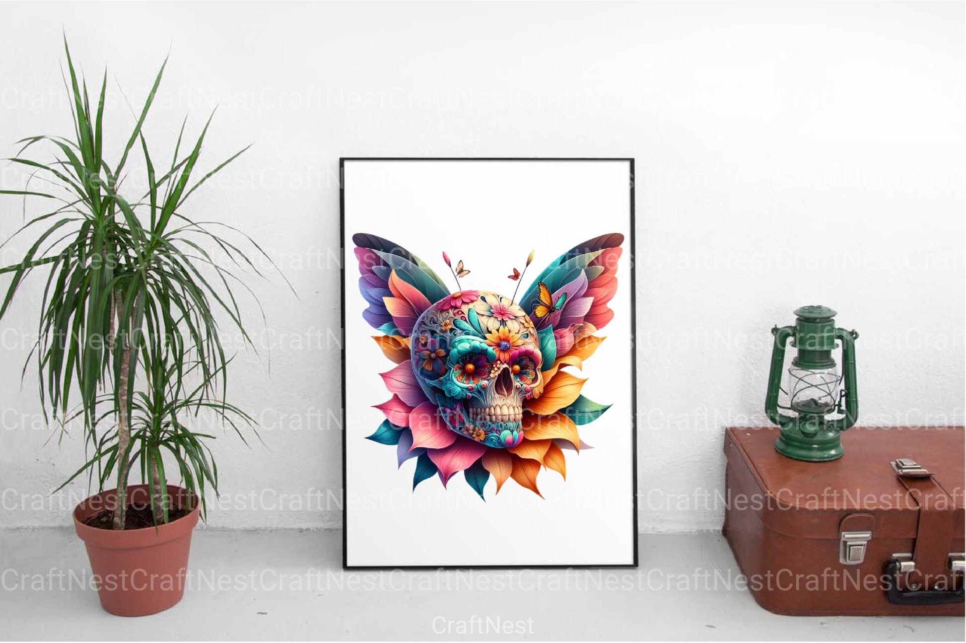 Butterfly Flower Skull Clipart Bundle - CraftNest - Digital Crafting and Art