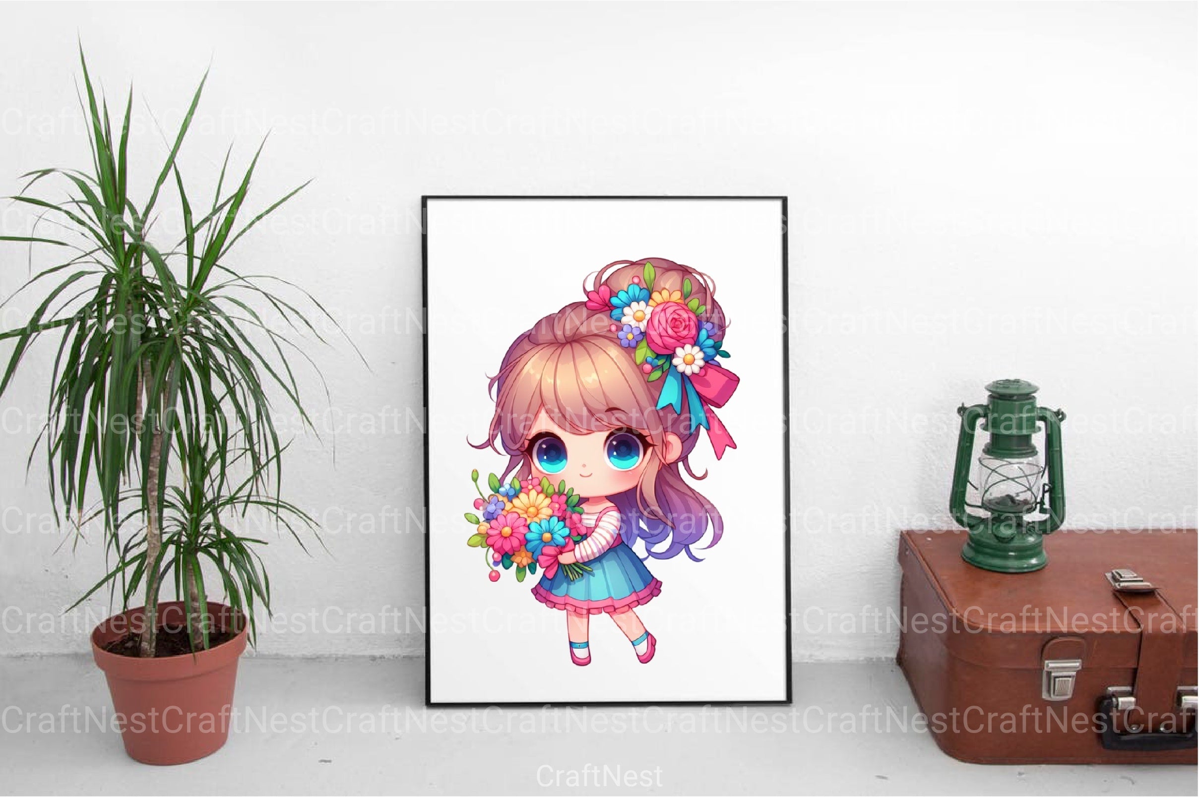 Little Girl with Bouquet Clipart Bundle 99 - CraftNest - Digital Crafting and Art