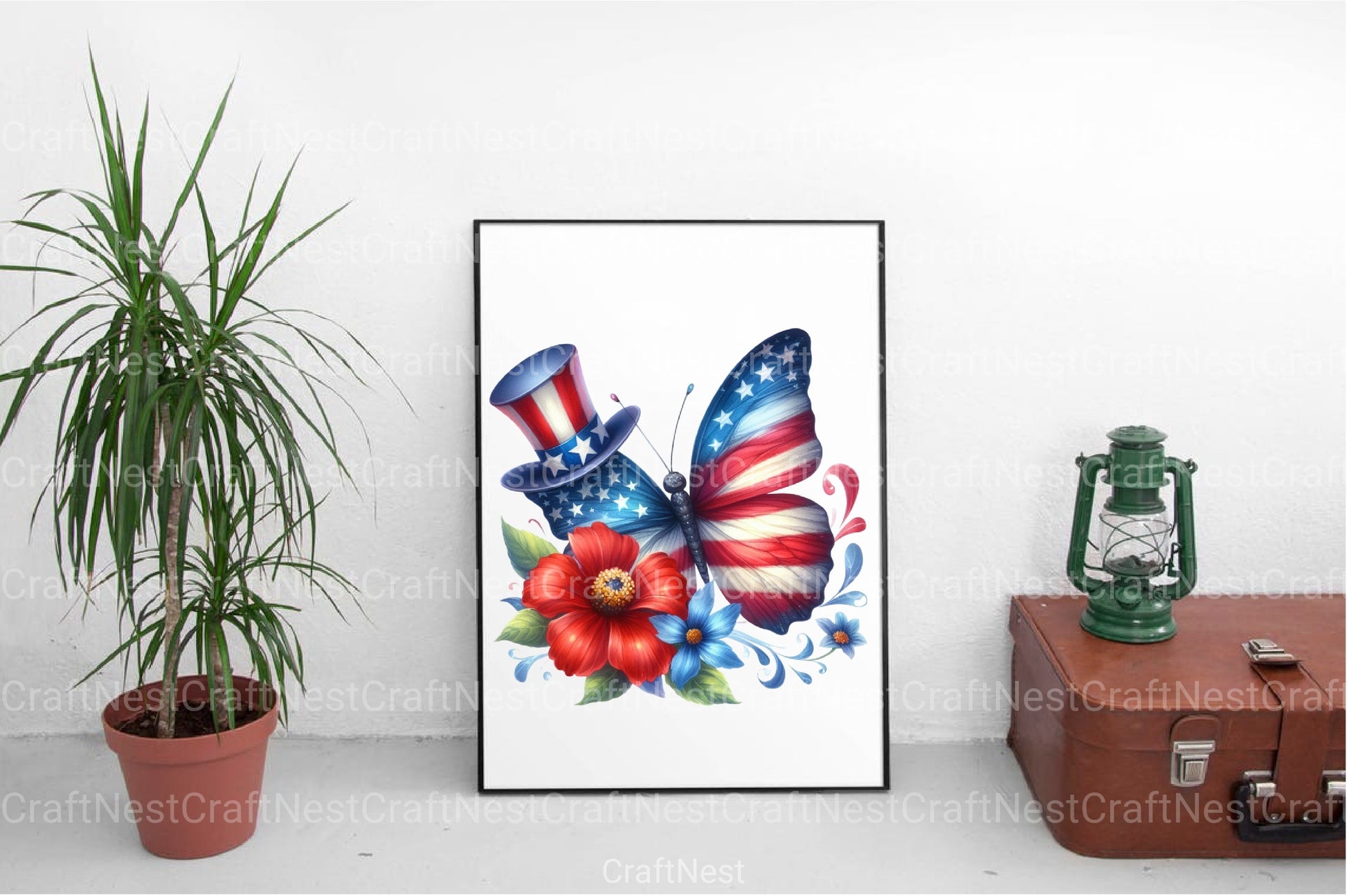 4th of July Butterfly Clipart Bundle - CraftNest - Digital Crafting and Art