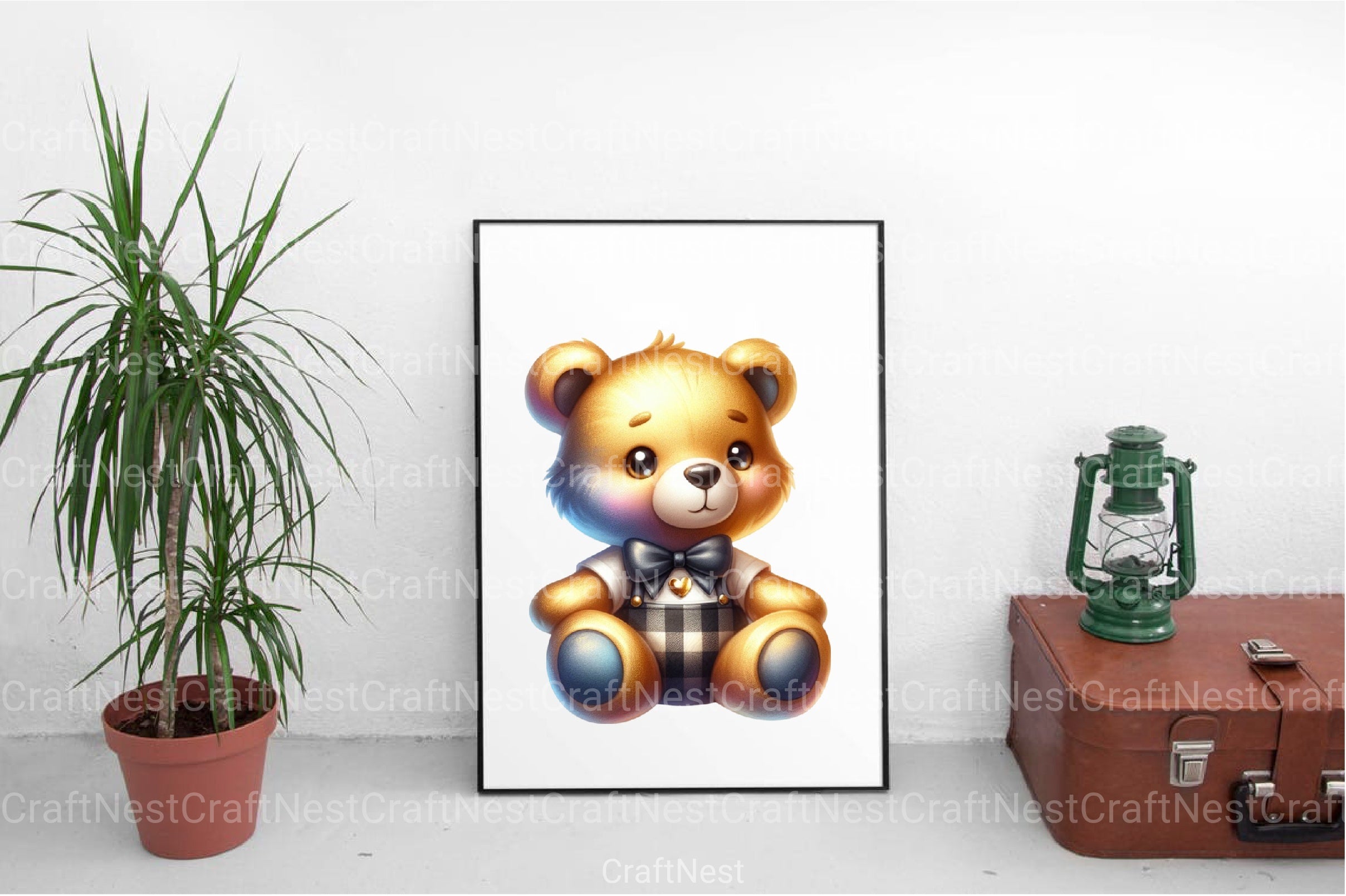 Cute Black and Gold Teddy Bear Clipart Bundle - CraftNest - Digital Crafting and Art