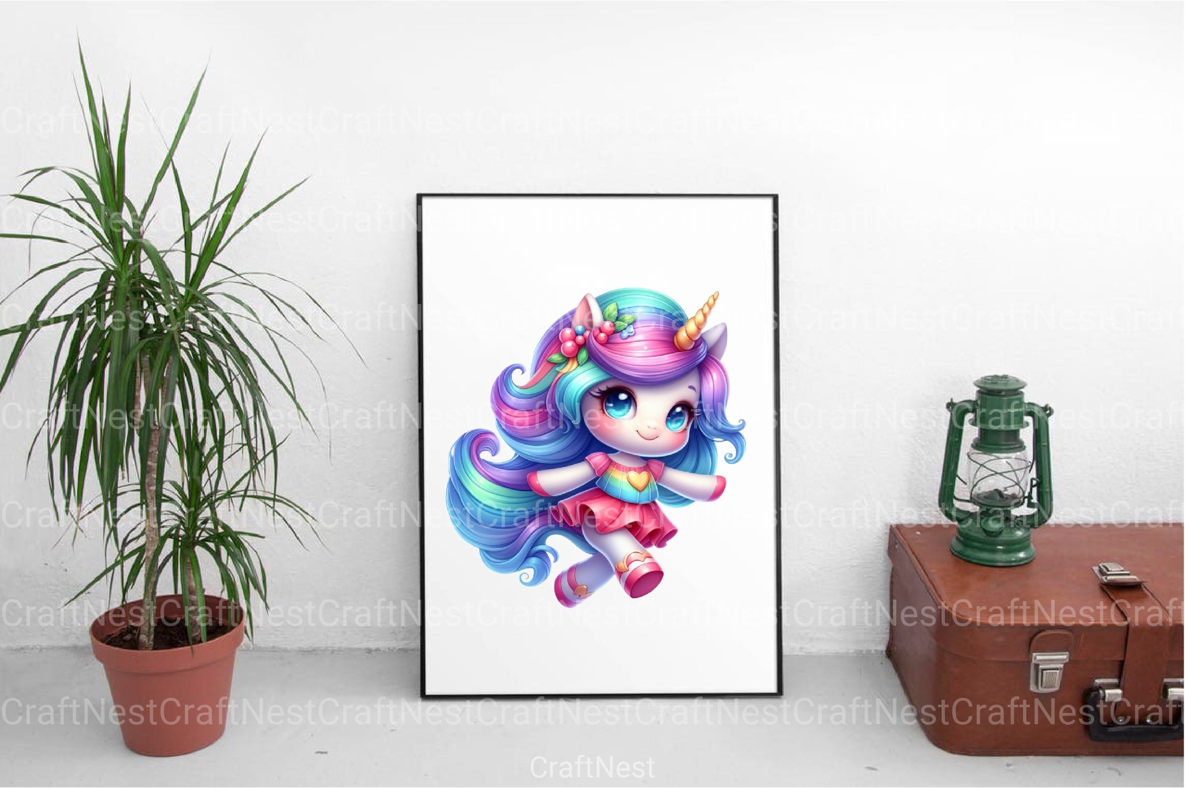 Little Unicorn Girls Clipart Bundle 77 - CraftNest - Digital Crafting and Art