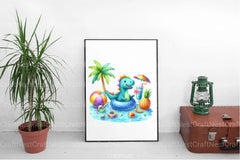 Dinosaur Pool Party Clipart Bundle - CraftNest - Digital Crafting and Art