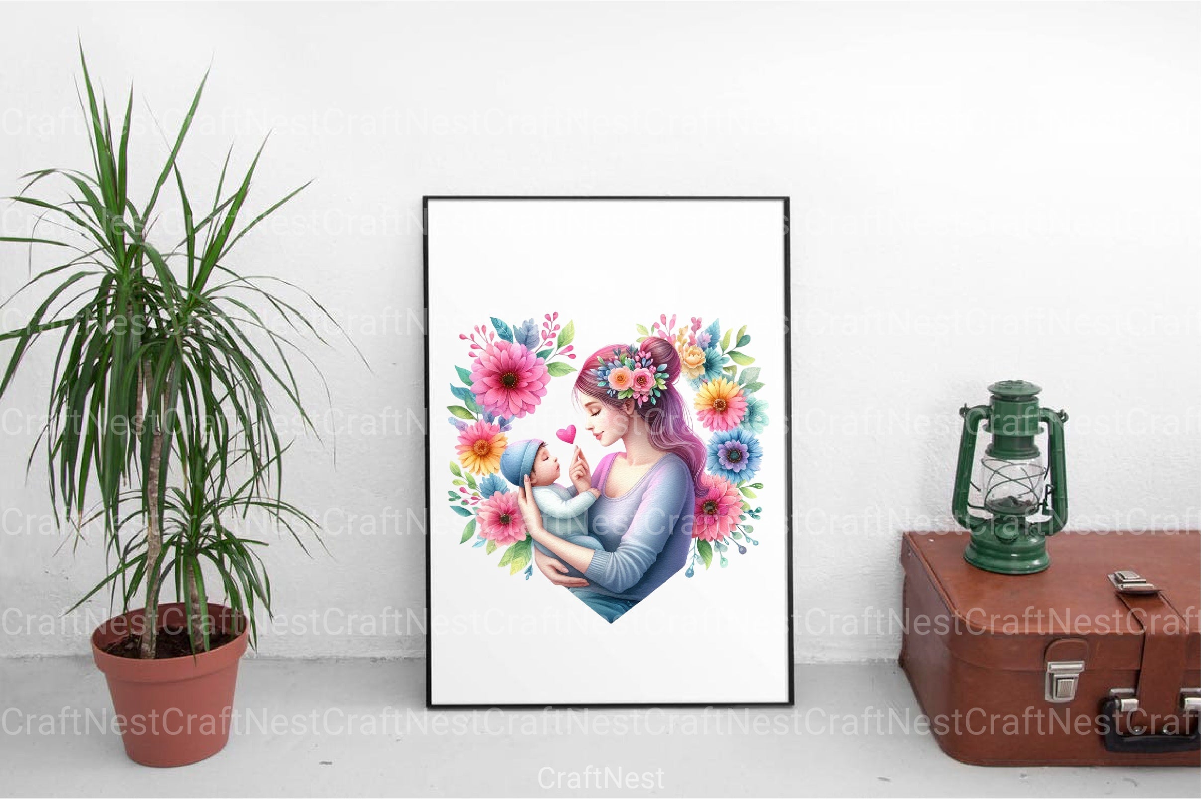 Mom and Baby Hearts Clipart Bundle - CraftNest - Digital Crafting and Art