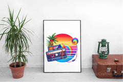 90s Retro Summer Clipart Bundle 1 - CraftNest - Digital Crafting and Art