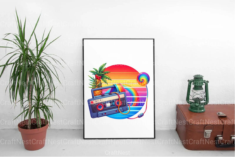 90s Retro Summer Clipart Bundle 1 - CraftNest - Digital Crafting and Art