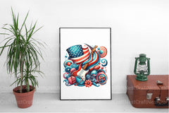 Retro Groovy 4th of July Clipart Bundle - CraftNest - Digital Crafting and Art
