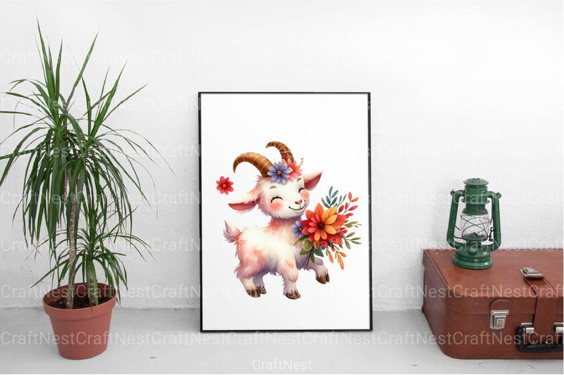 Fall Goat Clipart Bundle 4 - CraftNest - Digital Crafting and Art