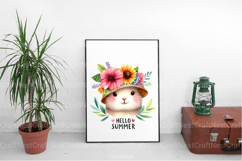 Hello Summer Animals Clipart Bundle - CraftNest - Digital Crafting and Art