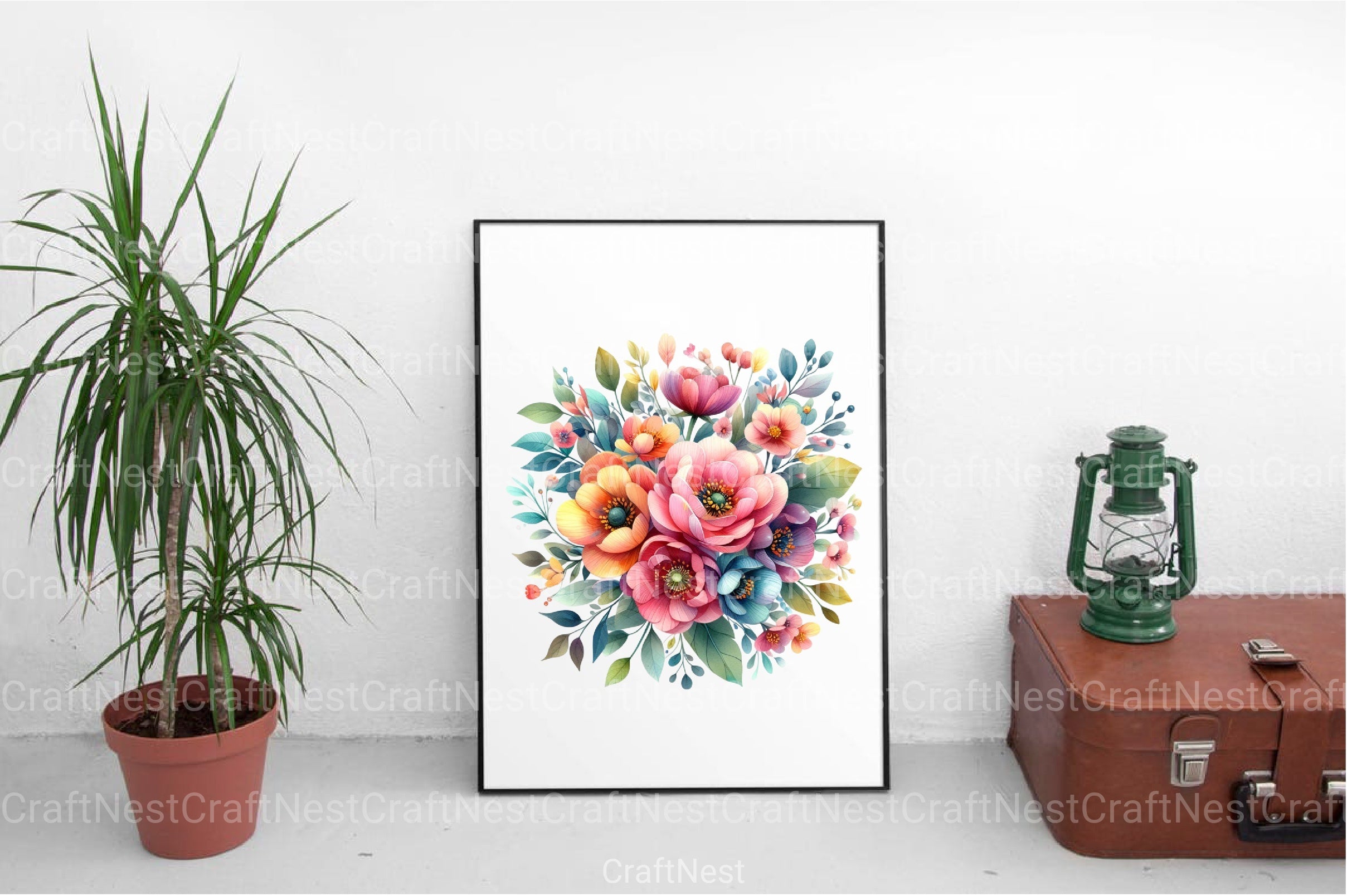 Floral Embrace Mother's Day Card Clipart Bundle - CraftNest - Digital Crafting and Art