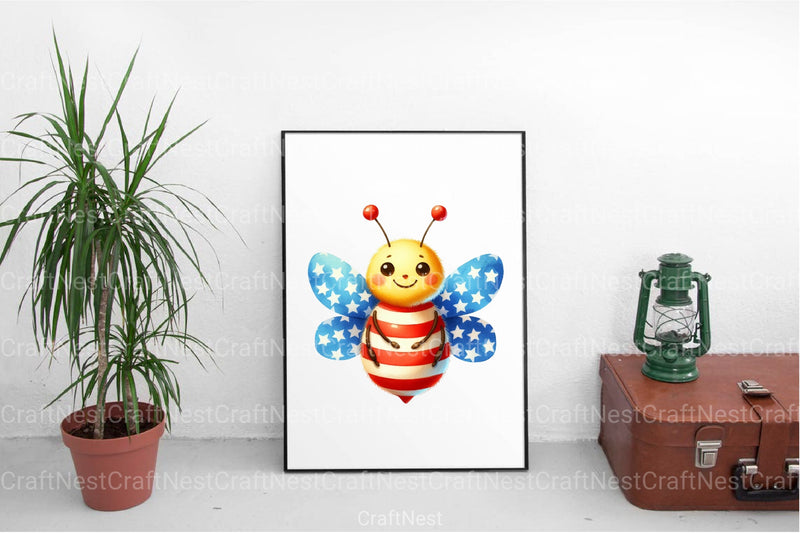 4th of July Boney Bee Clipart Bundle - CraftNest - Digital Crafting and Art