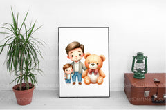 Father and Son Teddy Bear Clipart Bundle 99 - CraftNest - Digital Crafting and Art