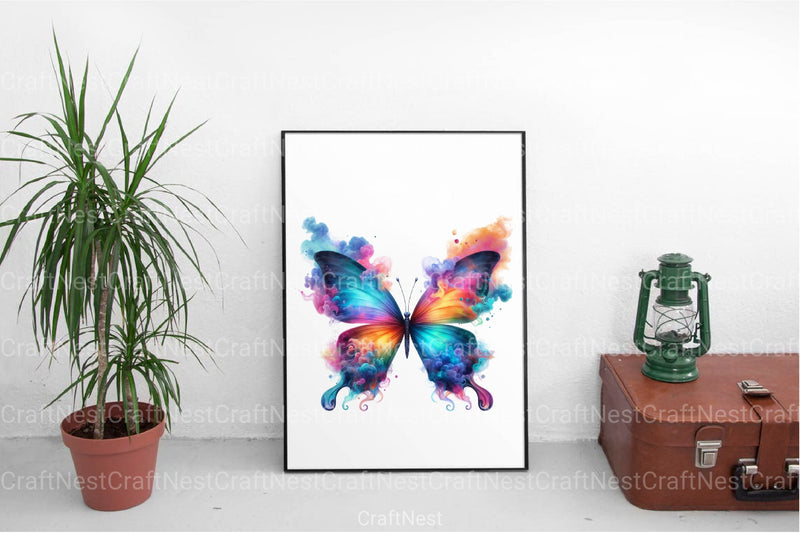 Rainbow Smoke Butterflies Clipart Bundle - CraftNest - Digital Crafting and Art