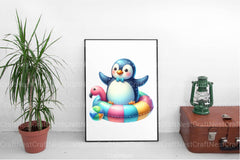 Funny Penguin Pool Party Clipart Bundle - CraftNest - Digital Crafting and Art