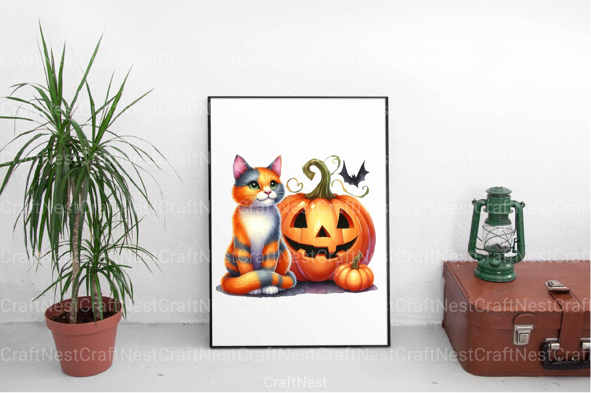Halloween Black Cat & Pumpkin Clipart Bundle 99 - CraftNest - Digital Crafting and Art