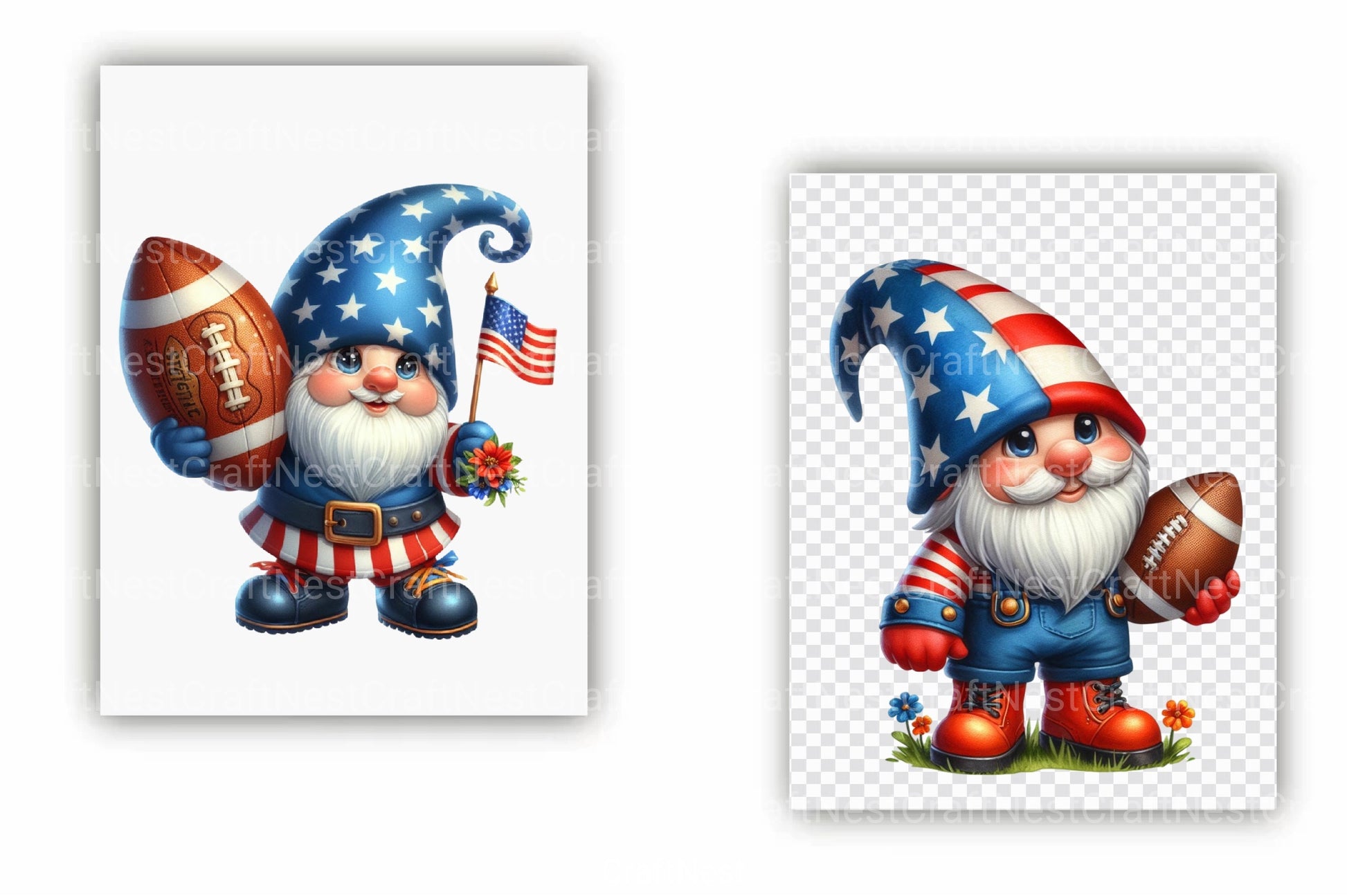 Adorable American Football Gnomes Clipart Bundle 4 - CraftNest - Digital Crafting and Art