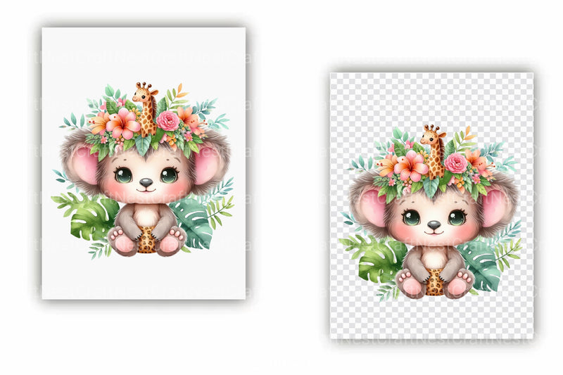 Baby Jungle Animals Clipart Bundle - CraftNest - Digital Crafting and Art