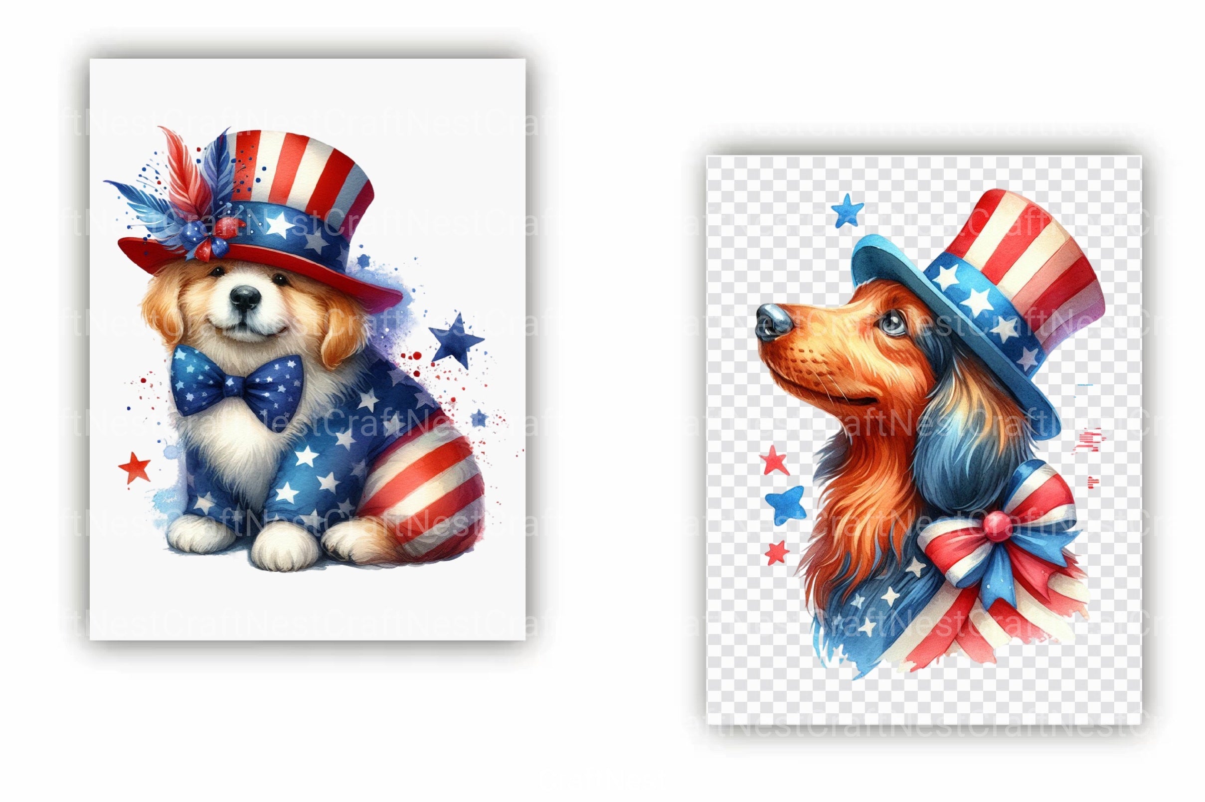 4th of July Dog Clipart Bundle 3 - CraftNest - Digital Crafting and Art