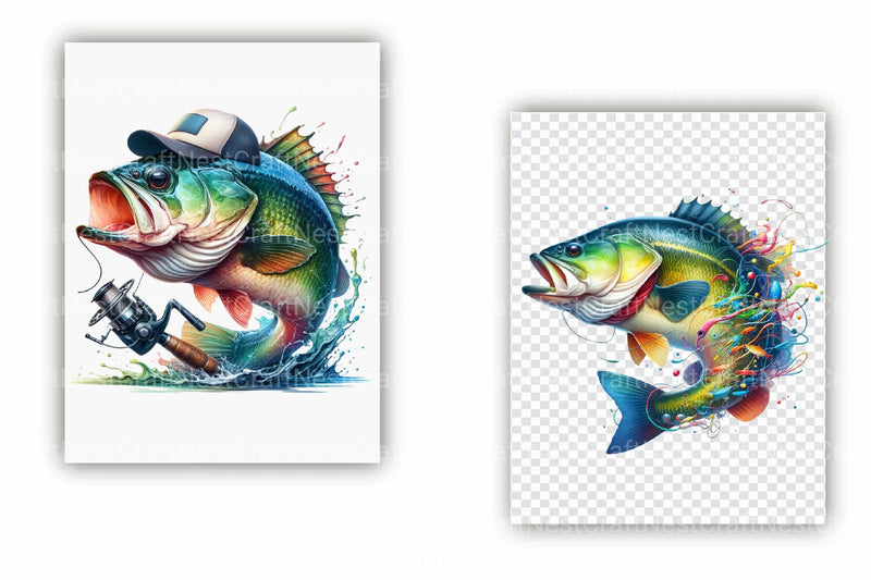 Bass Fishing Clipart Bundle - CraftNest - Digital Crafting and Art