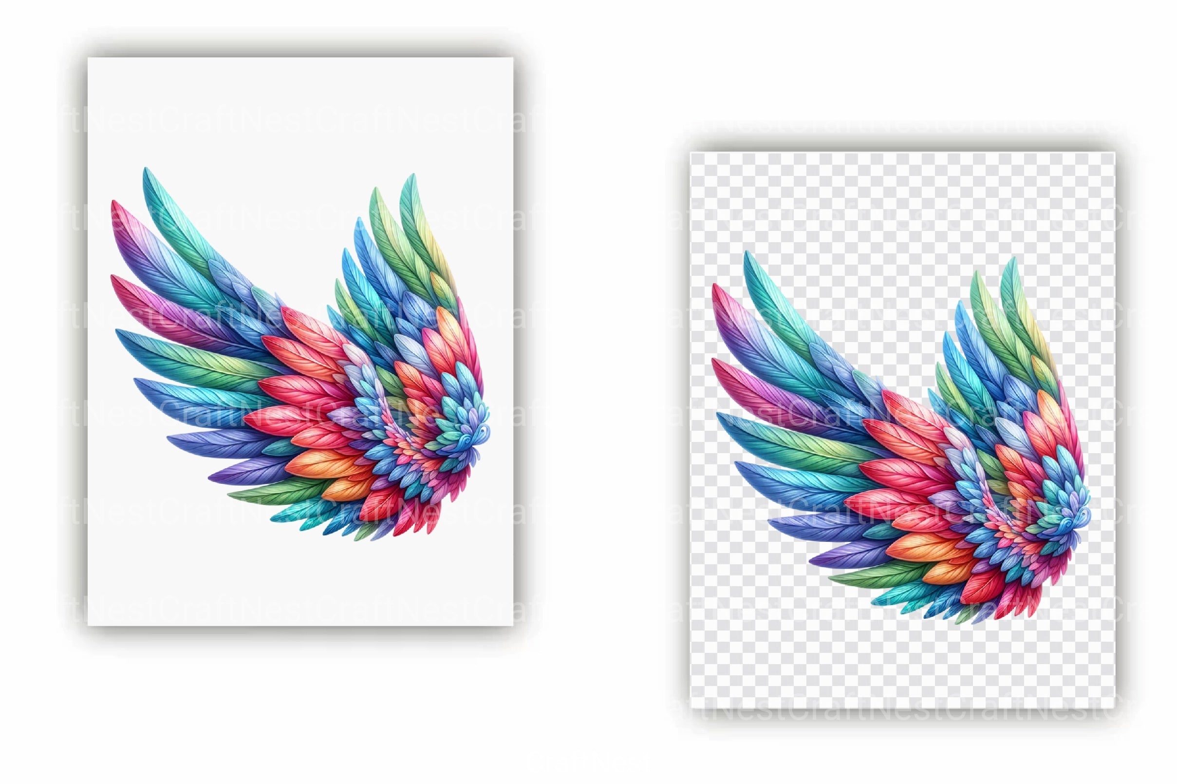 Colorful Angel Wings Clipart Bundle 2 - CraftNest - Digital Crafting and Art