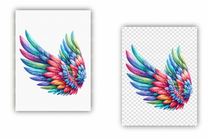 Colorful Angel Wings Clipart Bundle 2 - CraftNest - Digital Crafting and Art