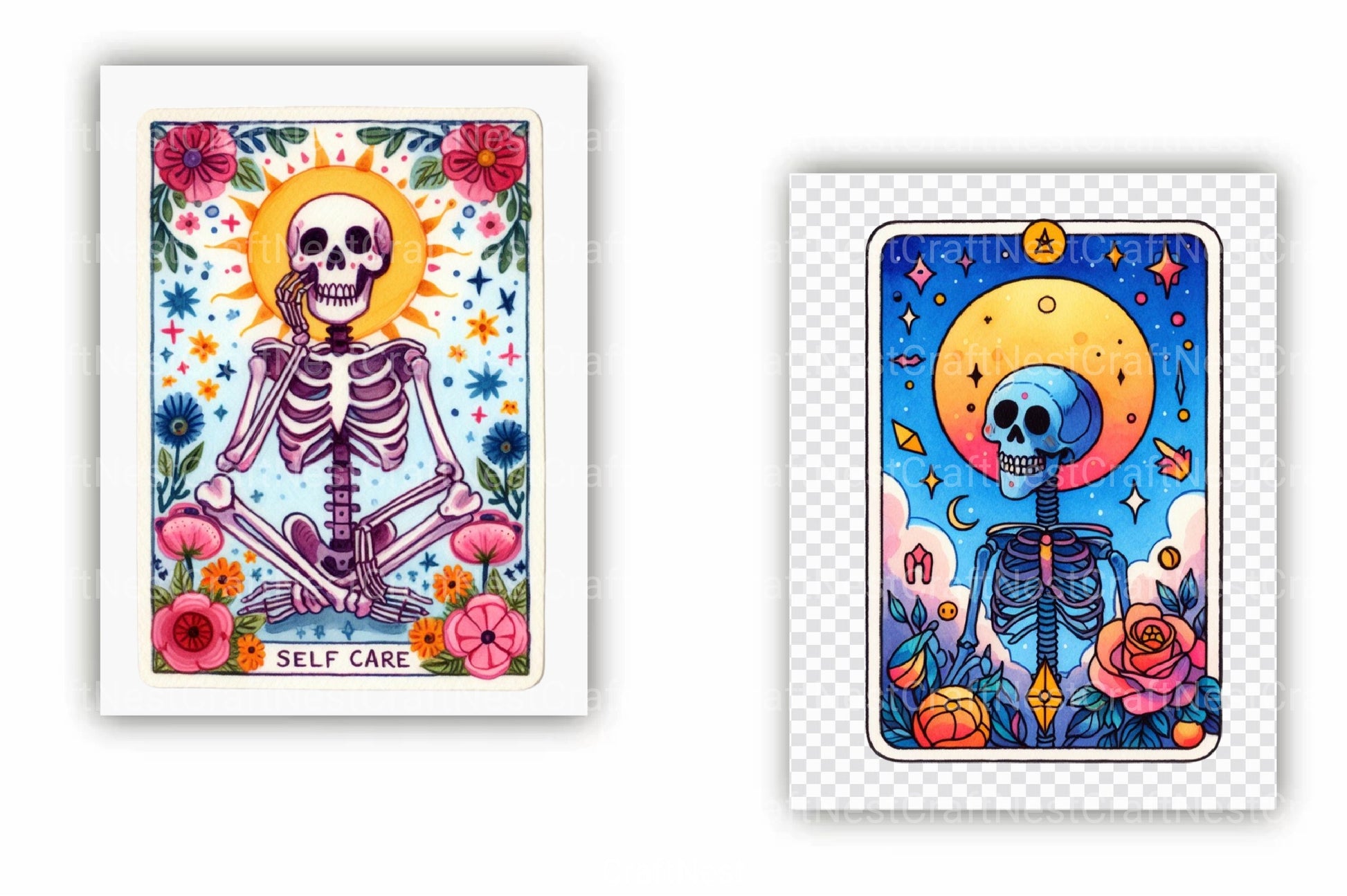 Funny Self Care Tarot Card Clipart Bundle - CraftNest - Digital Crafting and Art