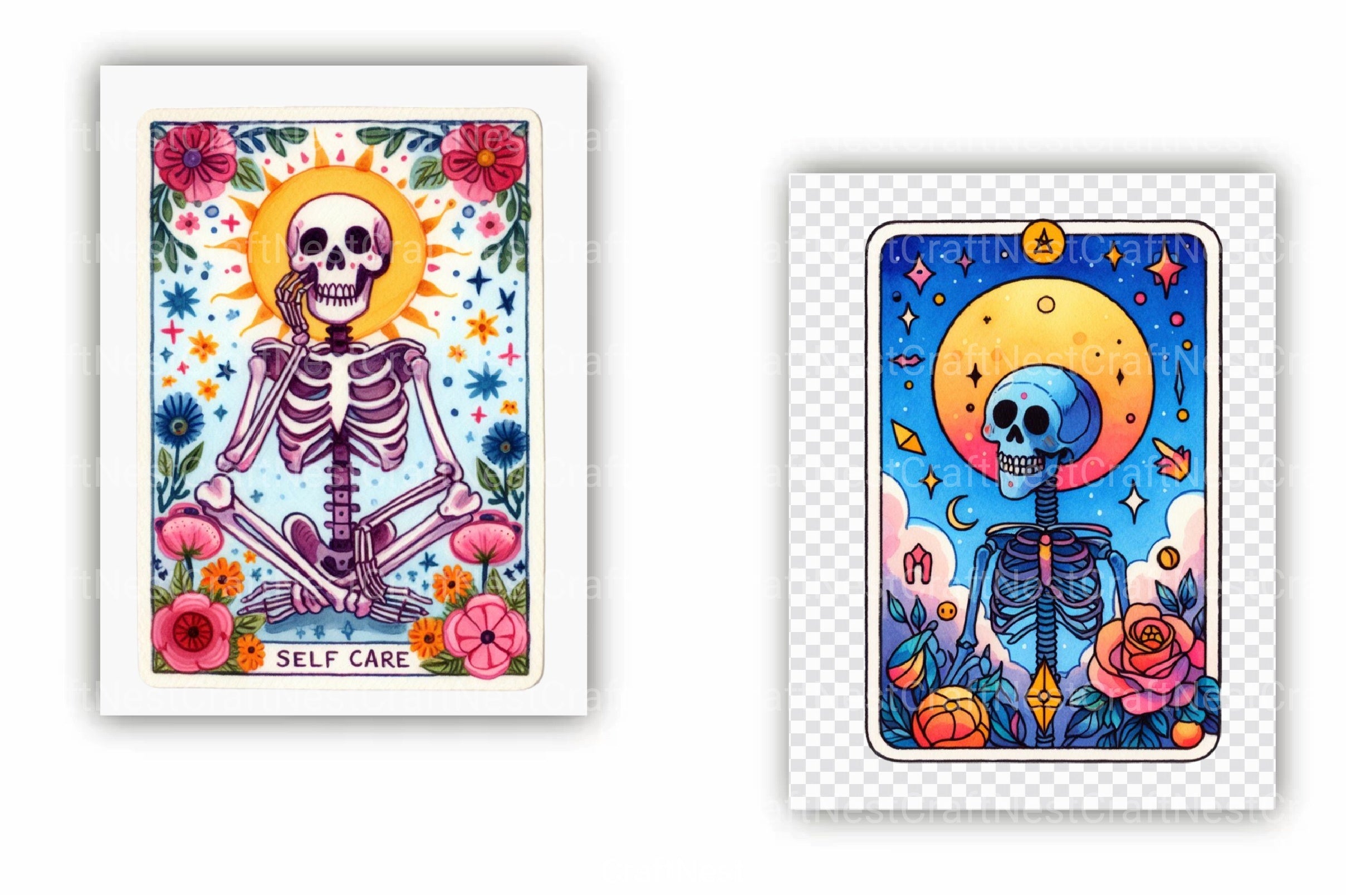 Funny Self Care Tarot Card Clipart Bundle - CraftNest - Digital Crafting and Art