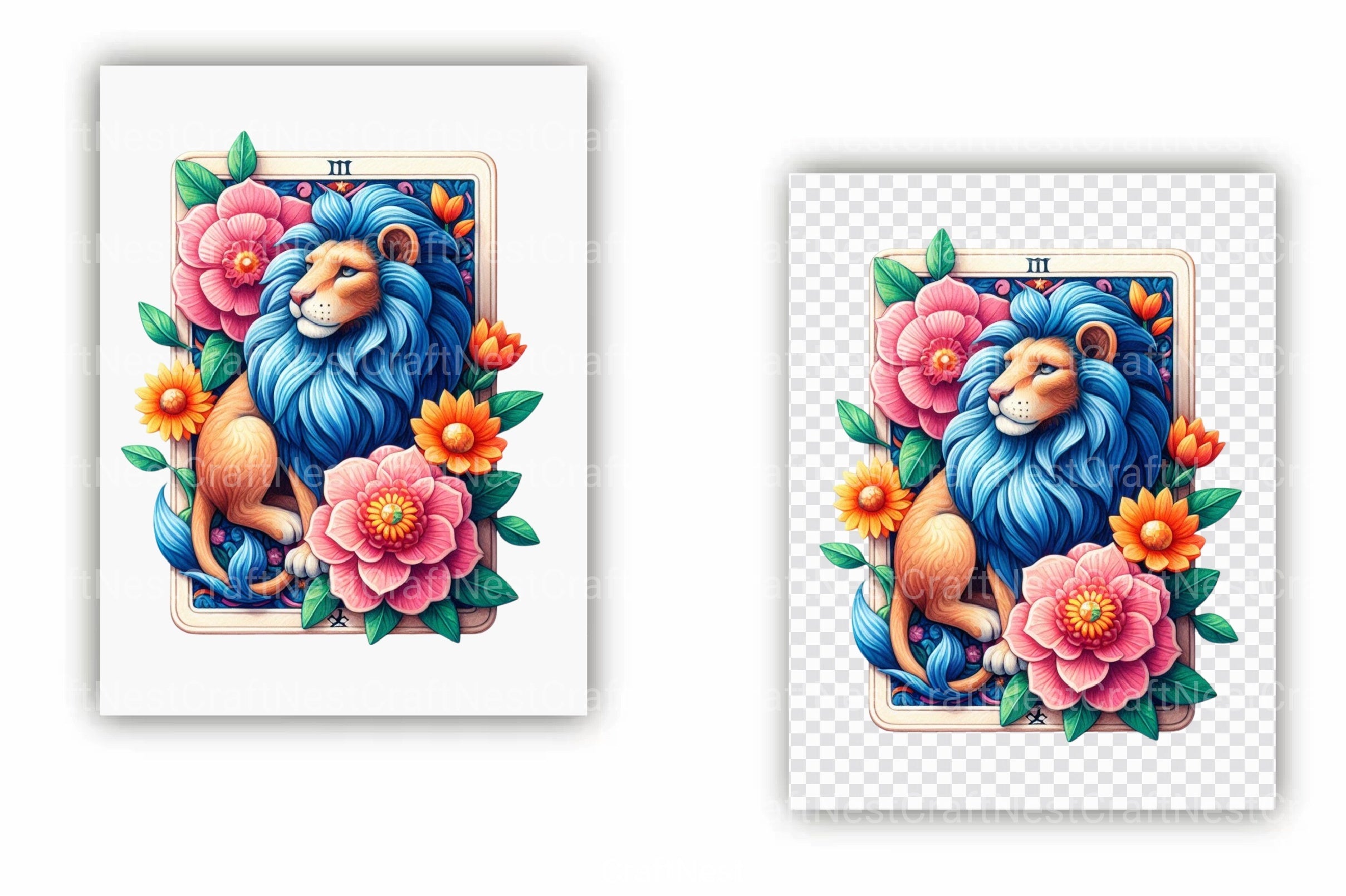 The Leo Tarot Card Clipart Bundle - CraftNest - Digital Crafting and Art