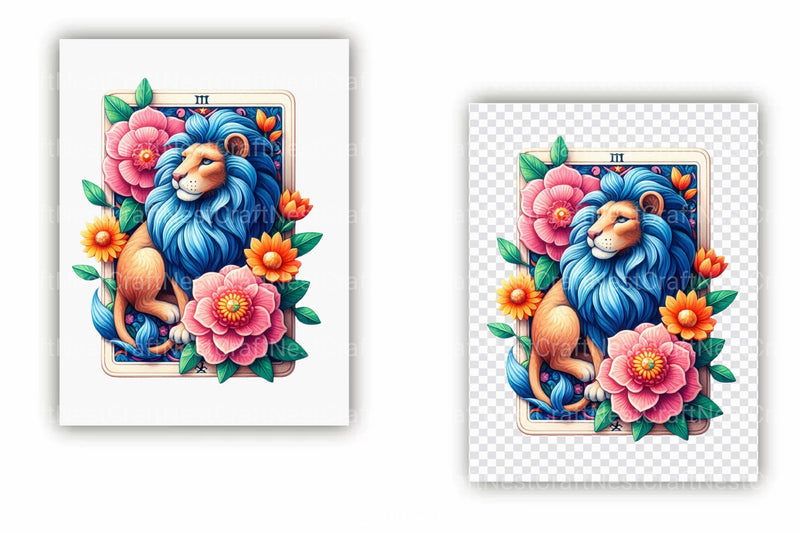 The Leo Tarot Card Clipart Bundle - CraftNest - Digital Crafting and Art