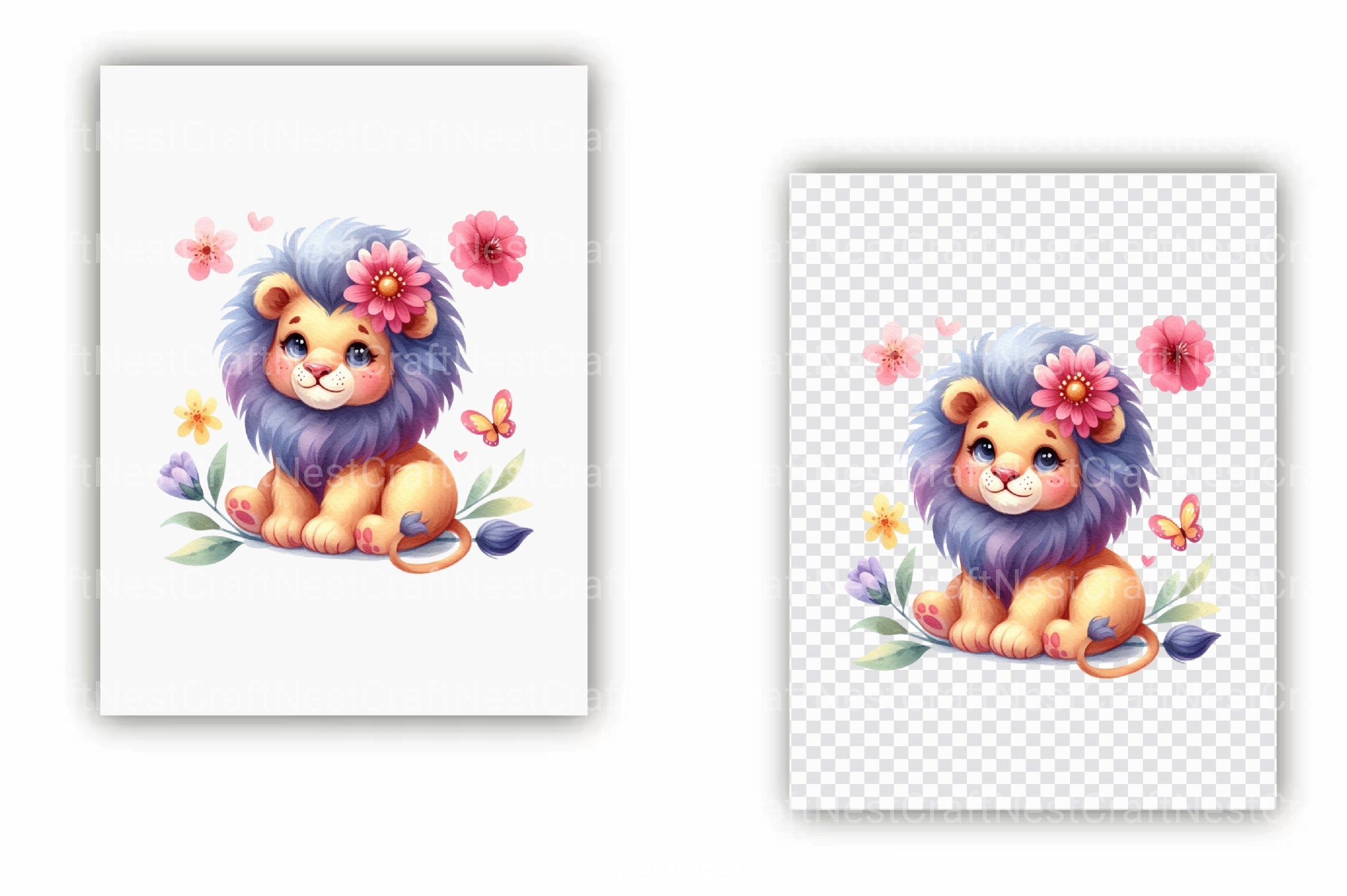 Pretty Lions Clipart Bundle - CraftNest - Digital Crafting and Art