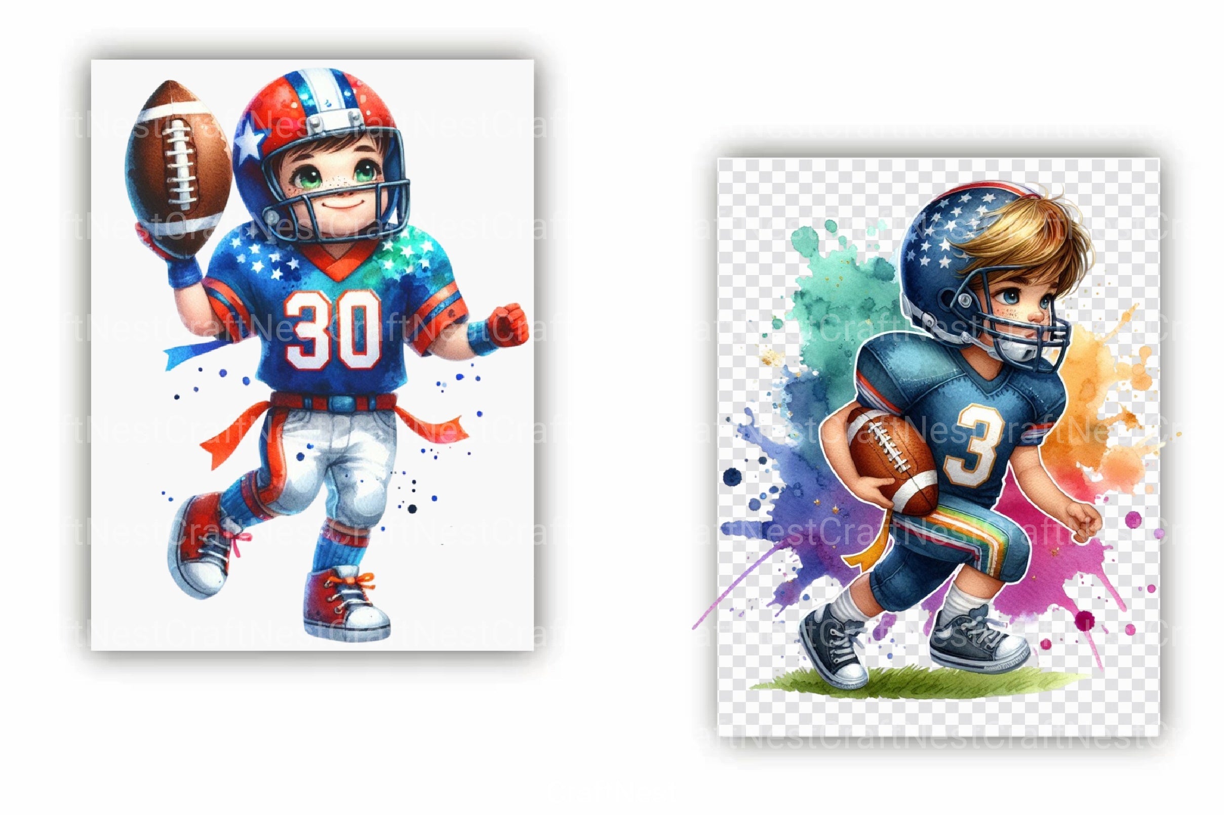 American Football Kid Clipart Bundle - CraftNest - Digital Crafting and Art