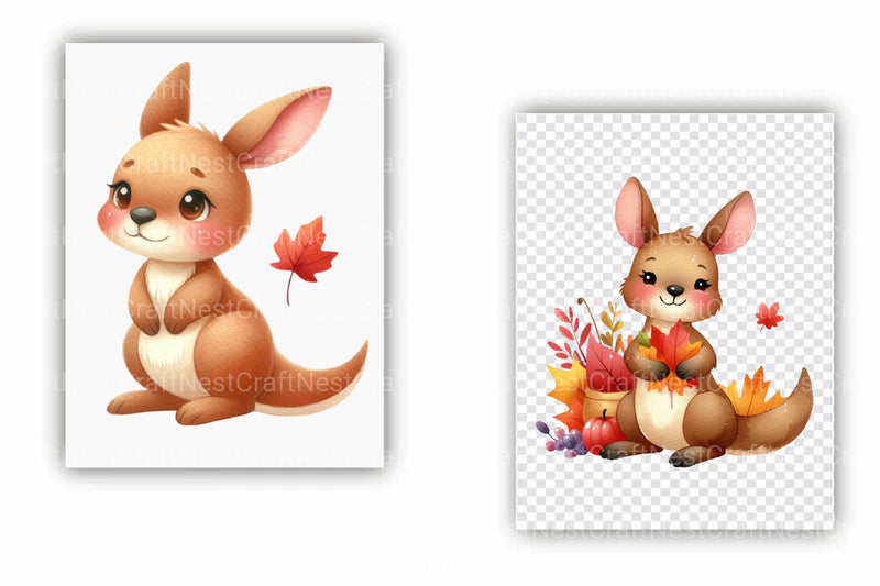 Autumn Kangaroo Clipart Bundle 67 - CraftNest - Digital Crafting and Art