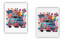 Retro Groovy 4th of July Clipart Bundle - CraftNest - Digital Crafting and Art