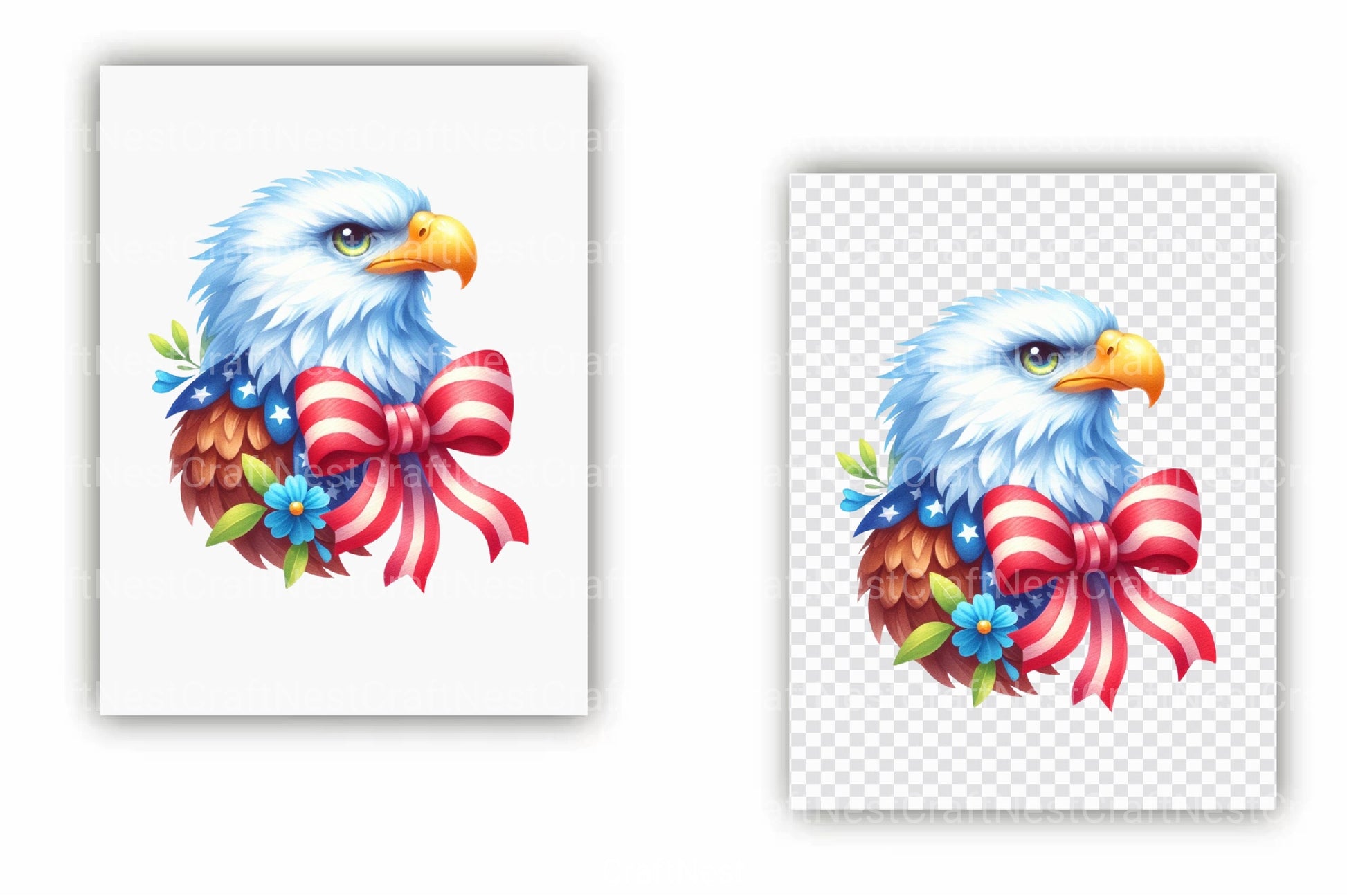 Cute American Eagle 4th of July Clipart Bundle - CraftNest - Digital Crafting and Art