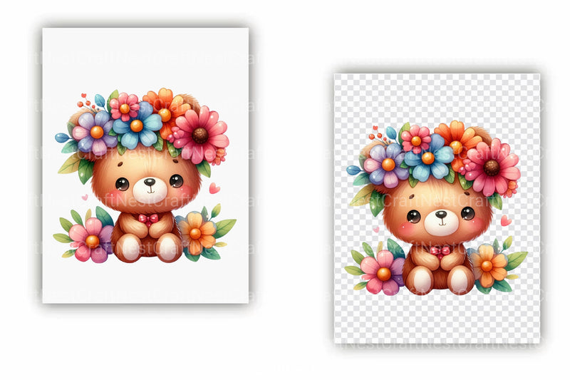 Kawaii Teddy Bear Clipart Bundle - CraftNest - Digital Crafting and Art