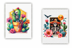 Funny Skeleton Tarot Card Cactus Clipart Bundle - CraftNest - Digital Crafting and Art