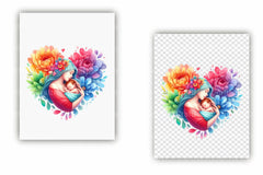 Mom and Baby Hearts Clipart Bundle - CraftNest - Digital Crafting and Art