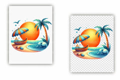 Retro Beach Clipart Bundle - CraftNest - Digital Crafting and Art