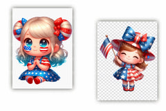 Patriotic Little Girl Clipart Bundle 99 - CraftNest - Digital Crafting and Art