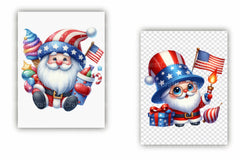 Funny Santa Claus 4th of July Clipart Bundle - CraftNest - Digital Crafting and Art