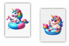 Funny Unicorn Pool Party Clipart Bundle - CraftNest - Digital Crafting and Art