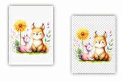 Cute Animals & Dandelion Clipart Bundle - CraftNest - Digital Crafting and Art