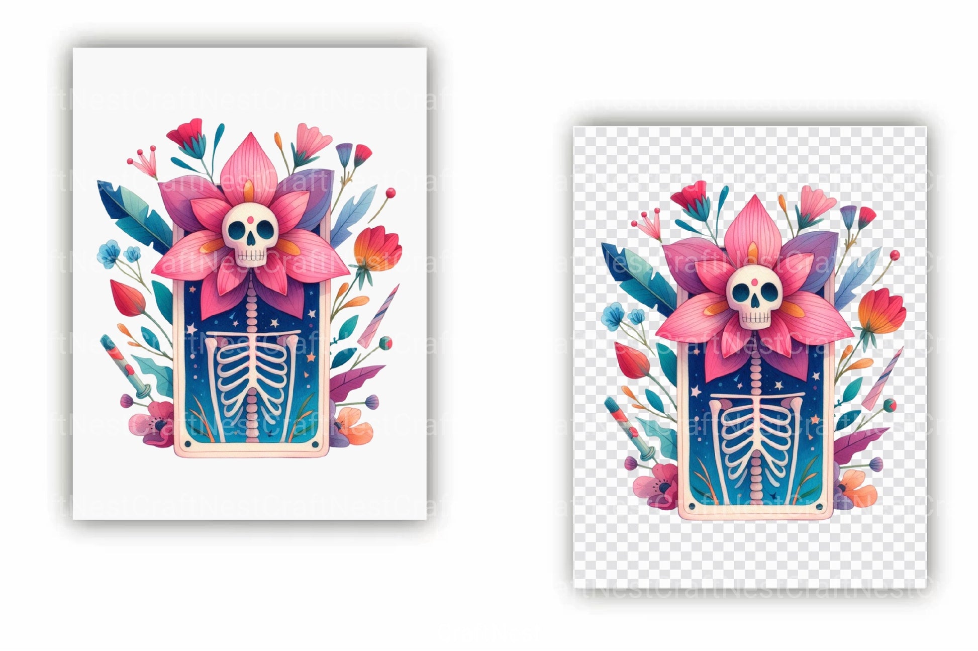 Whimsical Skeletal Tarot Card Clipart Bundle - CraftNest - Digital Crafting and Art