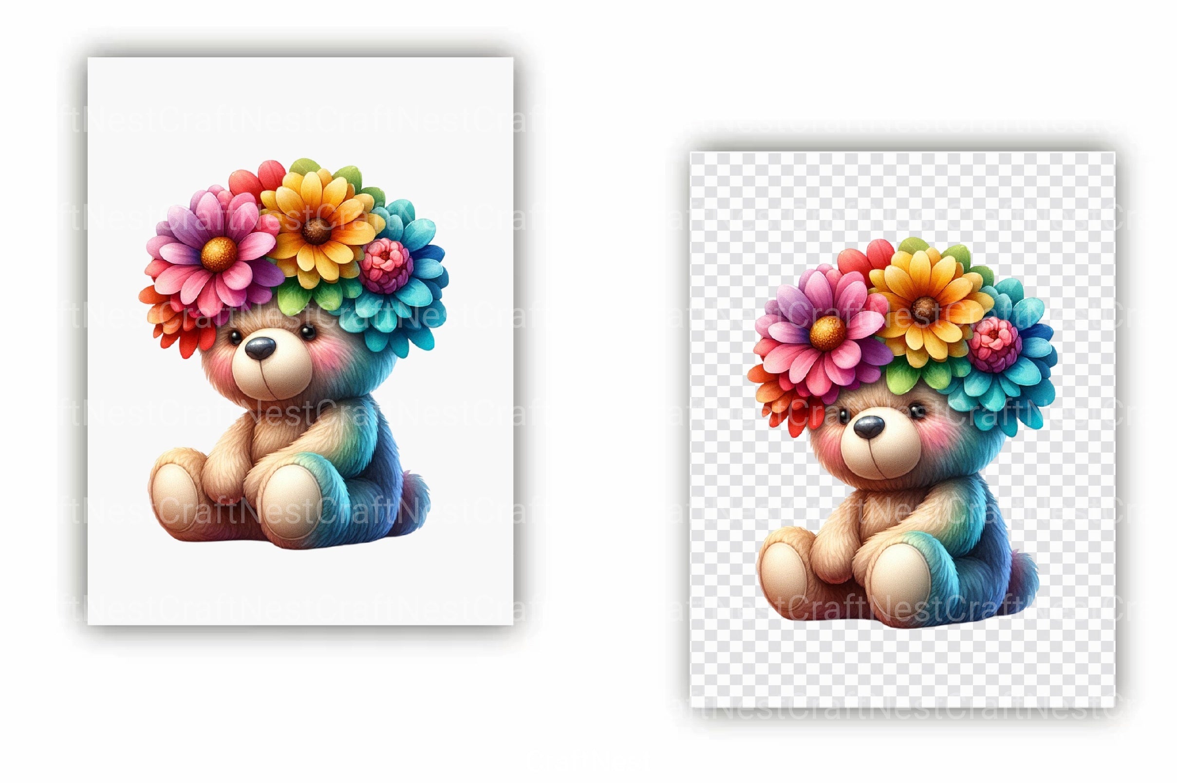 Mother's Day Teddy Bear Clipart Bundle 2 - CraftNest - Digital Crafting and Art