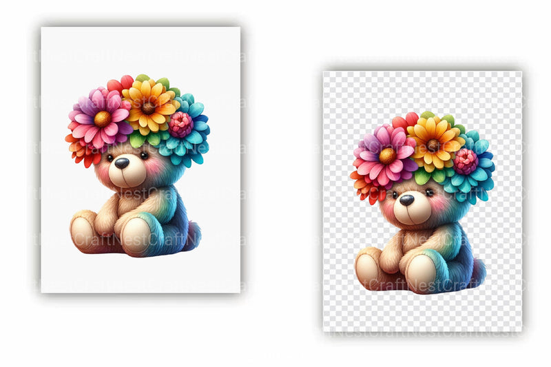 Mother's Day Teddy Bear Clipart Bundle 2 - CraftNest - Digital Crafting and Art