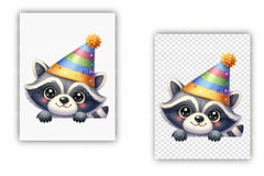 Cute Birthday Raccoons Clipart Bundle - CraftNest - Digital Crafting and Art