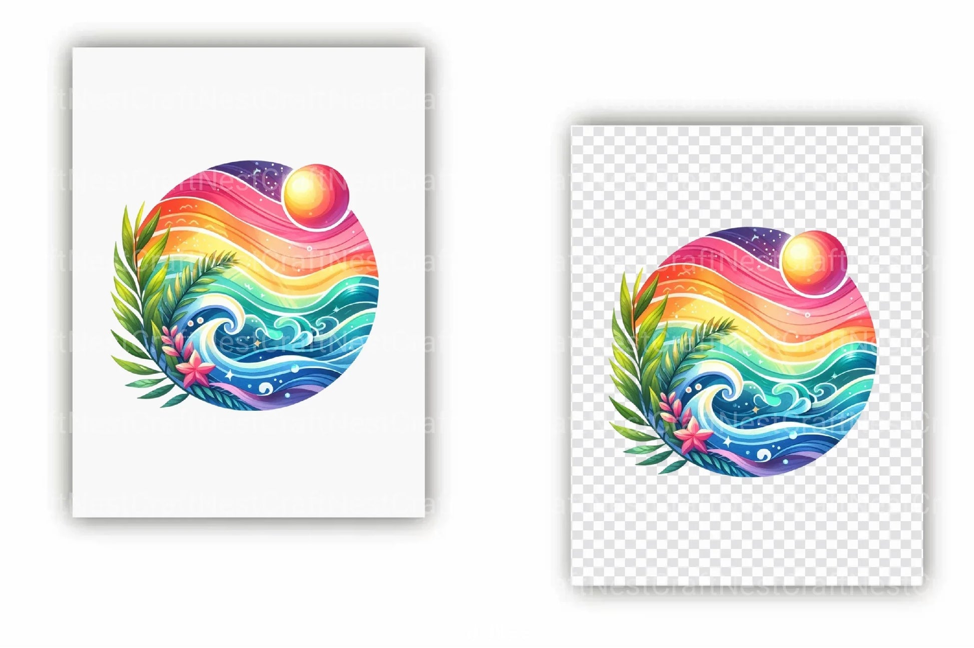 90s Retro Summer Clipart Bundle 1 - CraftNest - Digital Crafting and Art