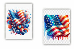 4th of July American Flag Clipart Bundle 1 - CraftNest - Digital Crafting and Art