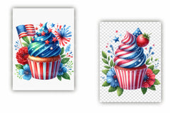 4th of July Cupcakes Clipart Bundle 1 - CraftNest - Digital Crafting and Art