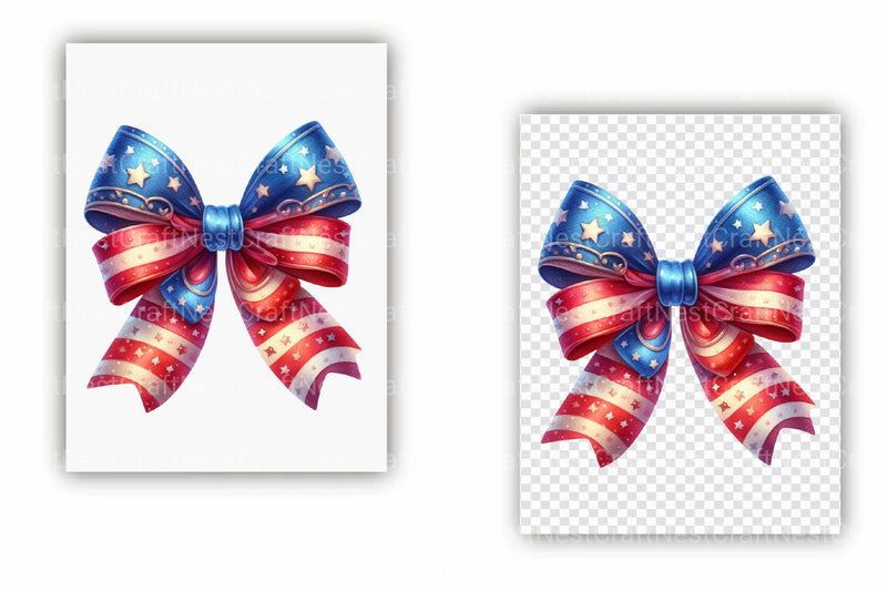 4th of July Bows Clipart Bundle - CraftNest - Digital Crafting and Art