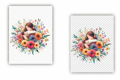 Floral Embrace Mother's Day Card Clipart Bundle - CraftNest - Digital Crafting and Art